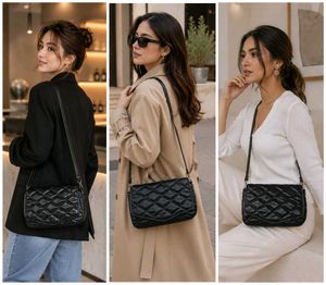 Chic Quilted Black Crossbody Bag