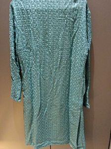 Teal Embroidered Kurta