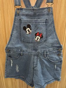 Denim Minnie Mouse Overalls Shorts