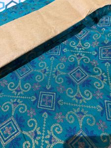 Beautiful Teal Patola Silk Saree