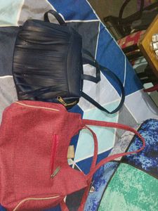 Stylish Navy Blue &amp; Red Handbags 2 combo