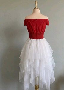 Off-Shoulder Tiered Tulle Dress