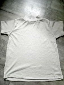 White Ribbed T-Shirt