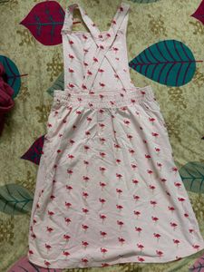 Cute Pink Flamingo pinafore dungaree for girls