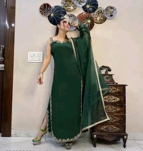 Beautiful Designer Embroidered Kurta Dupatta Set