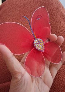 Butterfly Sparkling red Hair clip