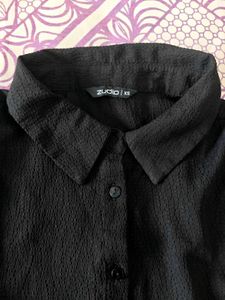Zudio Chic Black Shirt Dress with Belt