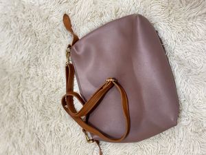 Stylish Mauve Faux Leather Crossbody Bag