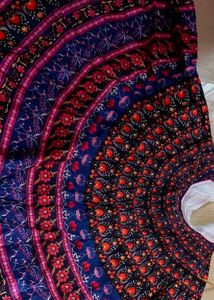cotton satin Floral Ethnic Skirt