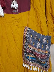 Yellow Kurta with Tassels