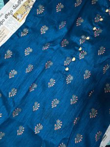 Teal Kurta with Gold Print
