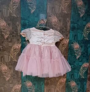 Girls Pink Sequin Party Frock with Tutu Skirt