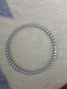 Silver Tone Twisted Bangle Bracelet