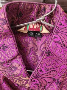 Men's Royal Purple Brocade Kurta Set