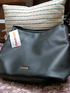 Chic Black Faux Leather Hobo Bag