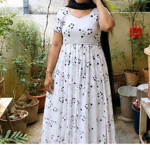 Cute Panda Print Maxi Dress