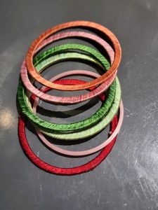 Colorful Thread Bangles - Set of 6