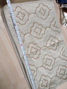 Designer Cushion Cover Total New No Uesd Cover Zeep Lock 🔐 White Moti &amp; Wooden Brown 🟤 Moti Very Beautiful