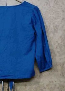 2 Combo Tops: Blue Tie-Front Top n' Shirt