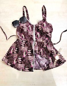 Boho Print Cami Top with Lace Trim