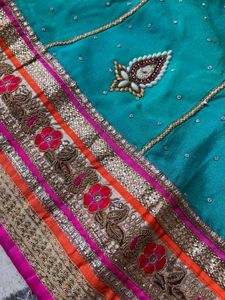 Beautiful Teal Embroidered Lehenga only