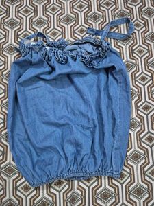 denim crop top
