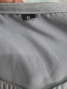 Grey Embroidered Top