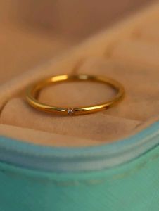 Stackable Gold Rings with Diamonds