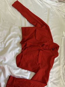 Vibrant Red Textured Shirt