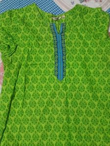 Vibrant Green Printed Kurta