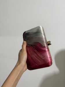 Marbled Effect Clutch Bag