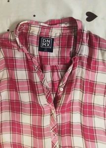 checked shirt in pink color