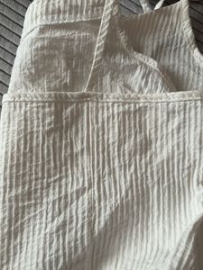 White Textured Button-Up Cami Top