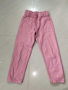 Pink Paperbag Waist Pants
