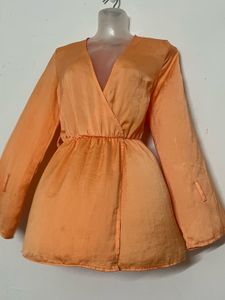 BRANDED Elegant Orange Wrap Top