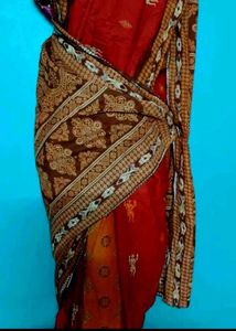 ikkat print cotton saree