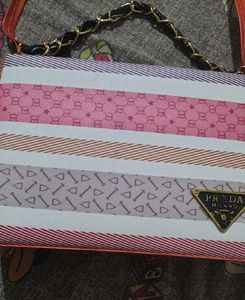 Prada Milano Striped Shoulder Bag