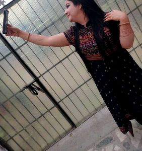 Elegant Black Kurta ⚠️ only with Ethnic Print