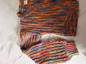 multicoloured cardigan sweater
