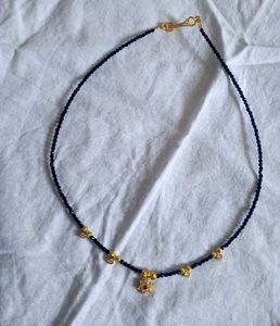Elegant Black Beaded Necklace with Pendant