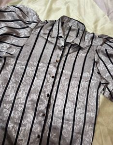 Striped Button-Up Shirt