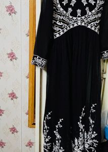 Elegant Black Embroidered Gown
