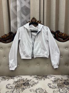 White Zip-Up Hoodie