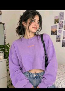 Lilac Cropped Sweatshirt