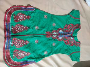 Vibrant Green Embroidered Kurti