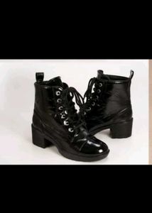 Black Lace-Up Combat Boots