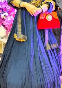 Elegant Gown In Beautiful Work With Dupatta