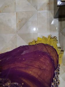 yellow and purple beautiful lehnga