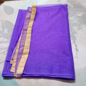 Purple Net Dupatta