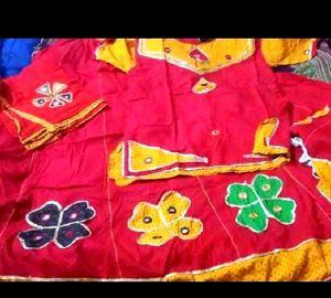 Vibrant Red & Yellow Rajputi poshak Lehenga Choli